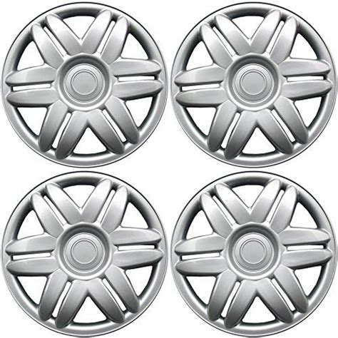 Amazon Upgrade Your Auto Set Of Four 15 Silver Hubcap Wheel