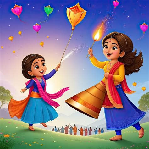 Premium Photo Makar Sankranti Illustration Background