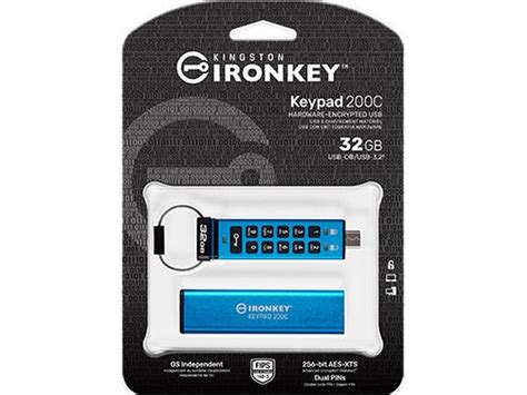 Kingston Ironkey Keypad 200 32gb Encrypted Usb C Flash Drive Pc Lan