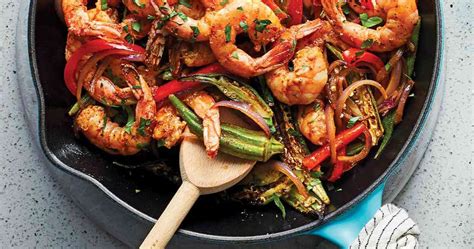 One Pan Spicy Okra Shrimp Punchfork