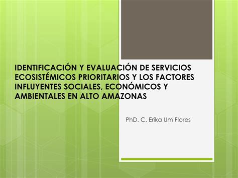 PDF IDENTIFICACIÓN Y EVALUACIÓN DE SERVICIOS ECOSISTÉMICOS PDFSLIDE NET