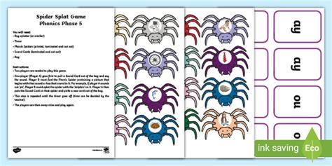 Spider Splat Phase 5 Phonics Game Teacher Made