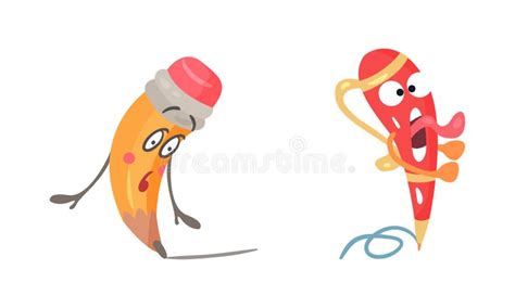 Funny Red Cartoon Pen Stock Illustrations 1133 Funny Red Cartoon Pen