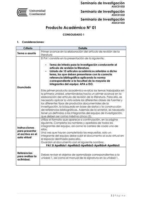 Pa Sem Investigacion Producto Acad Mico N Consolidado