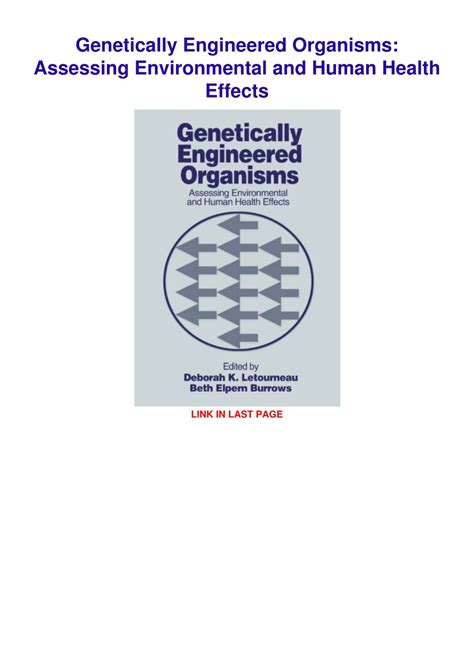 Ppt [pdf Read Online] Genetically Engineered Organisms Assessing