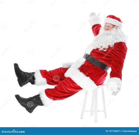 Authentic Santa Claus Sitting On Chair Stock Image Image Of Human