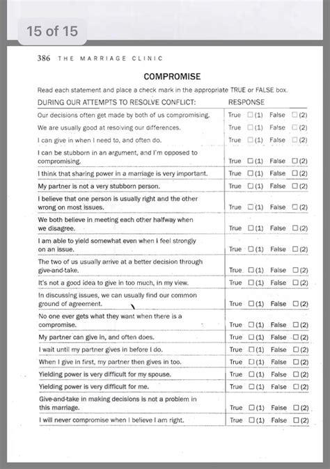 Premarital Counseling Worksheets