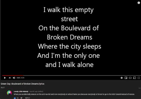 I looked in the comments of Boulevard of Broken Dreams to find this ...