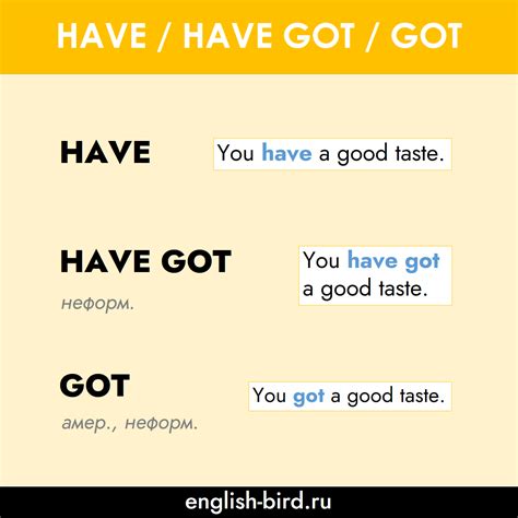 Разница между Have Have Got и Got правила употребления