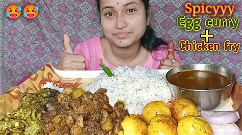 Asmr Spicy Chicken Curryeating Chicken Curryegg Curryricefood