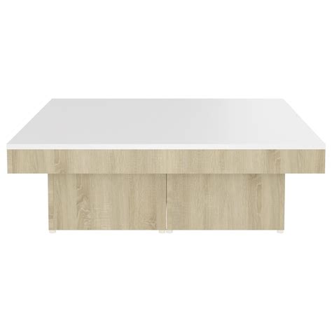 Yin Table Basse Blanc Et Ch Ne Sonoma X X Cm Agglom R