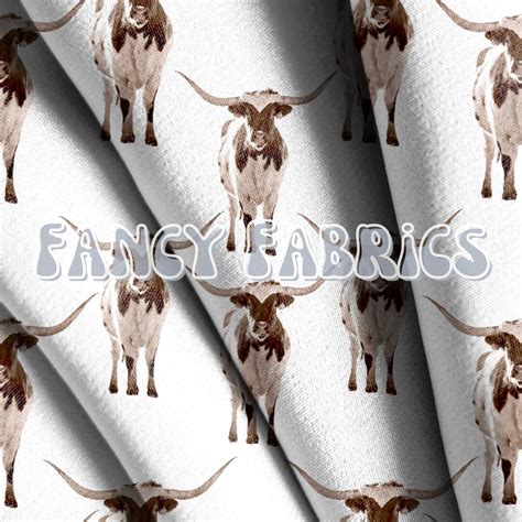 Longhorns Fabric By The Yard Bullet Double Brushed Polyester Swim