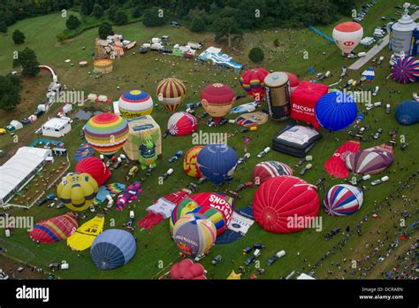 Bristol International Balloon Fiesta 2013, showing the mass ascent and ...