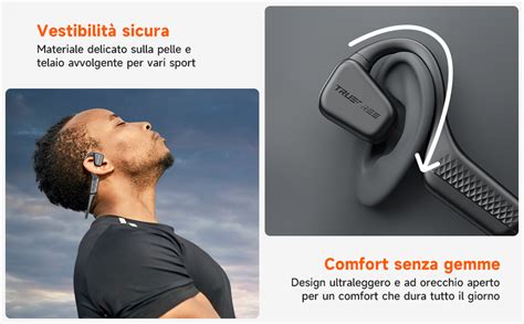 Truefree Auricolari Sportivi F Cuffie Bluetooth Open Ear Con Microfono