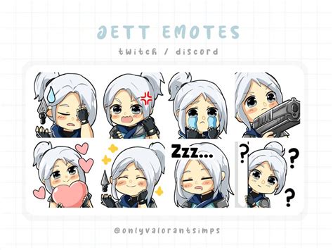 Jett Valorant Jett Valorant Twitch Emote Jett Valorant Discord Pack