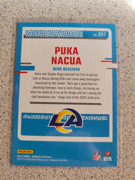 Panini Donruss Rated Rookie Press Proof Blue Puka Nacua Rc