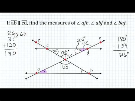 Finding Angle Measures Formed By Parallel Lines And Transversals - YouTube