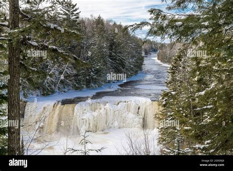 Frozen Tahquamenon Falls In Tahquamenon Falls State Park Near