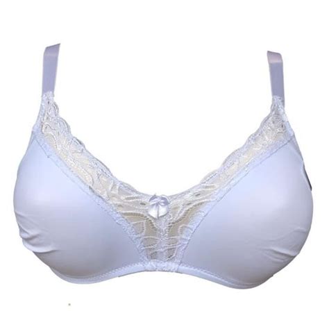 Soutien gorge D sans armatures blanc bordure dentelle lingerie femme Blanc Cdiscount Prêt à