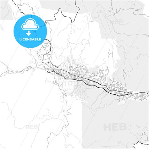 Vector PDF map of Smolyan, Bulgaria - HEBSTREITS