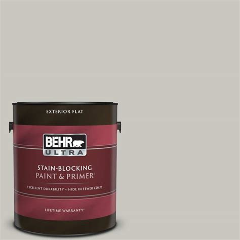 Behr Ultra 1 Gal N360 2 Silver Marlin Flat Exterior Paint And Primer