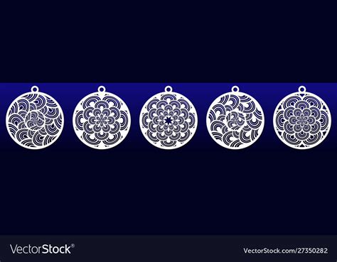 Decorative Christmas Balls Set Templates Vector Image