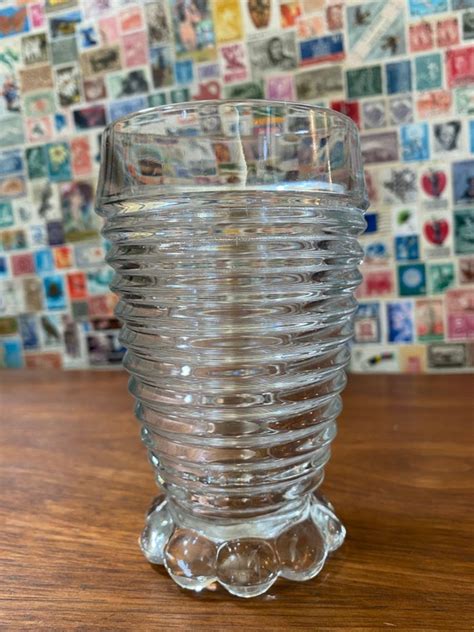 Vintage Anchor Hocking Art Deco Manhattan Clear Ribbed Glass Etsy