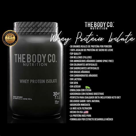 Proteína en Polvo Sabor Chocolate The Body Co Whey Isolate 1035 g