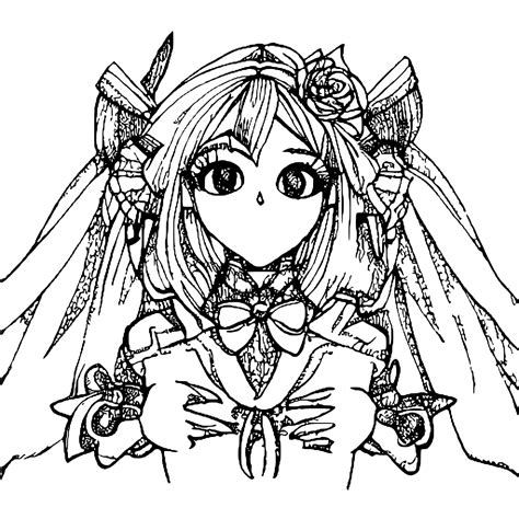 Anime Girls Coloring Page · Creative Fabrica