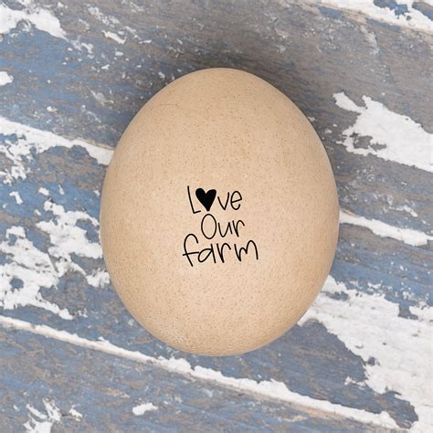 Mini Egg Stamp Love Our Farm Chicken Egg Stamp Chickens Etsy