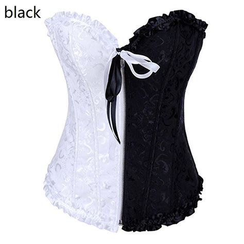 Overbust Corset Sexy Lace Plus Size Erotic Zip Floral Women Bustier Corset Lingerie Tops Brocade