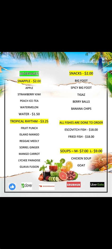 Menu At Jamaica Cuse Restaurant Syracuse 117 E Fayette St