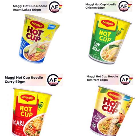 Maggi Hot Cup Noodle Tom Yam Asam Laksa Curry Chicken Shopee Singapore