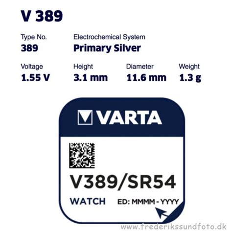 Varta V 389 1 55v Silver SR 1130 W Batteri