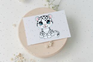 Watercolor Cute Snow Leopard Clipart Graphic By Hamees Store Creative