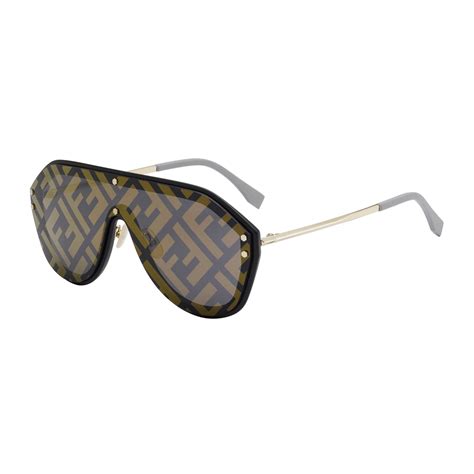 Men S Monogram Sunglasses Gold Brown Black Fendi Touch Of Modern