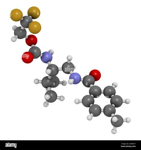 Tolprocarb Fungicide Molecule 3d Rendering Atoms Are Represented As