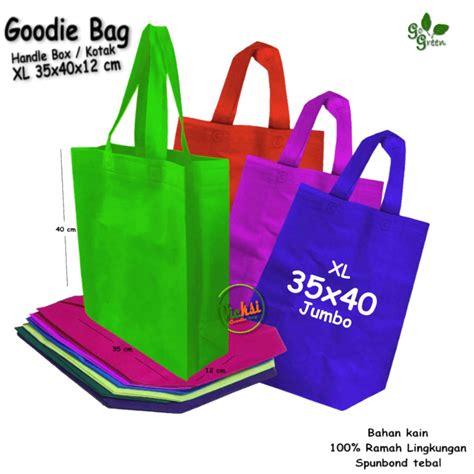 jual tas spunbond goodie bag handle box kotak ukuran jumbo xl