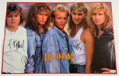 Def Leppard Signed JSA Autograph Hysteria Original Poster Opens In A