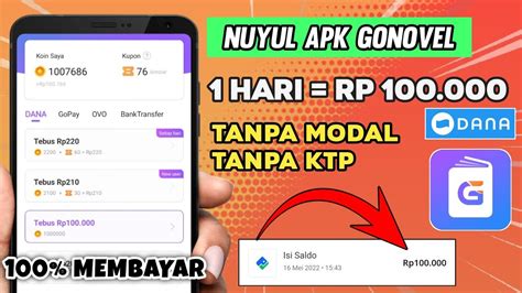 TERBARU CARA CEPAT NUYUL GONOVEL APLIKASI PENGHASIL UANG TERCEPAT