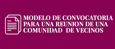 Modelo Convocatoria General De Junta De Vecinos