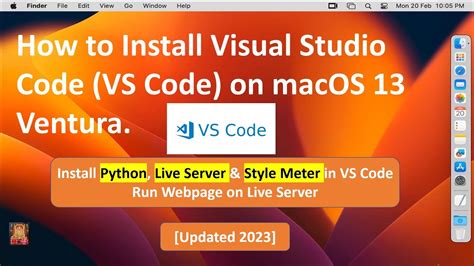 How To Install Visual Studio Vs Code On Macos 13 Ventura Youtube