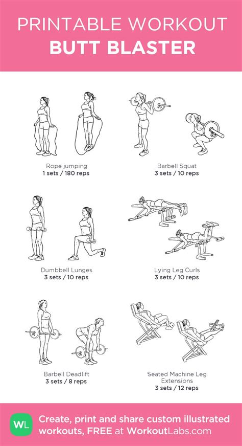 Butt Blaster My Custom Printable Workout By Workoutlabs Workoutlabs Customworkout Gym