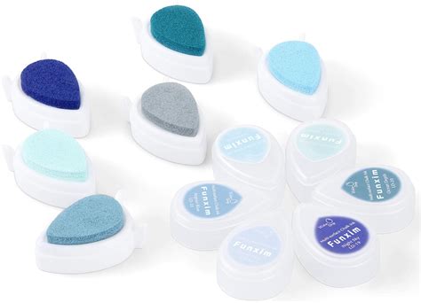 Funxim Stempelkissen Blau Ink Pad Fingerabdrücke Set zum Papier