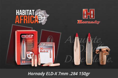 Hornady ELD X 7mm 284 150gr Bullet 100pts Habitat Africa