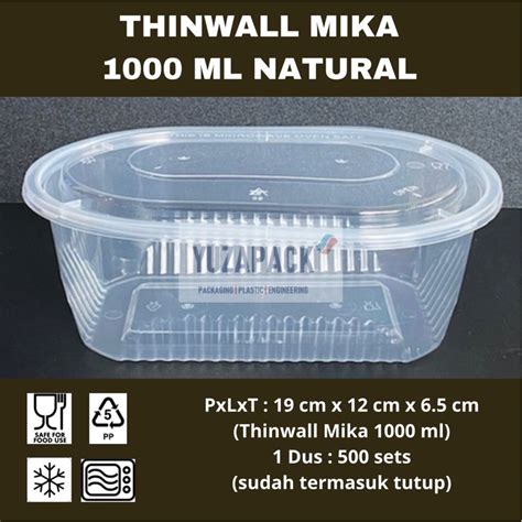 Jual Thinwall Oval Ml Natural Food Container Take Away Box