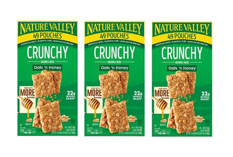 Nature Valley Crunchy Granola Bars Oats N Honey 1 49 Oz 49 Ct 3PK