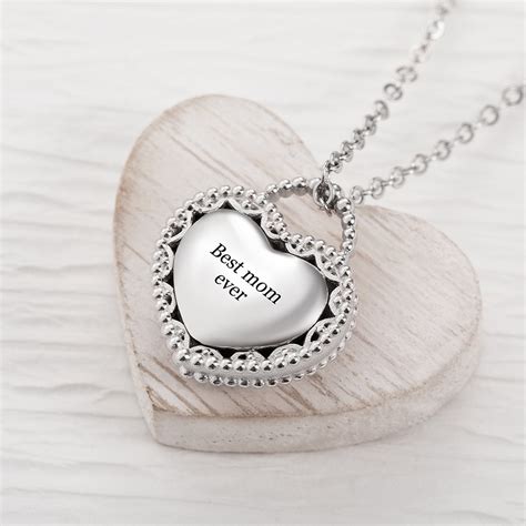 Collier De Cadenas De Coeur De Pierre De Naissance Initiale M Re Et