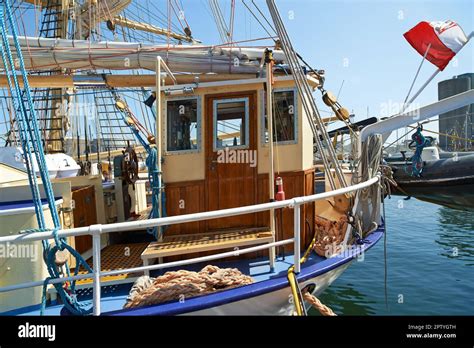 Whats The Catch Of The Day A Small Fishing Boat Docked In The Harbour