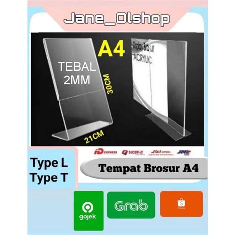 Jual Tempat Brosur Akrilik A4 A5 A6 Tent Card Akrilik Tent Holder